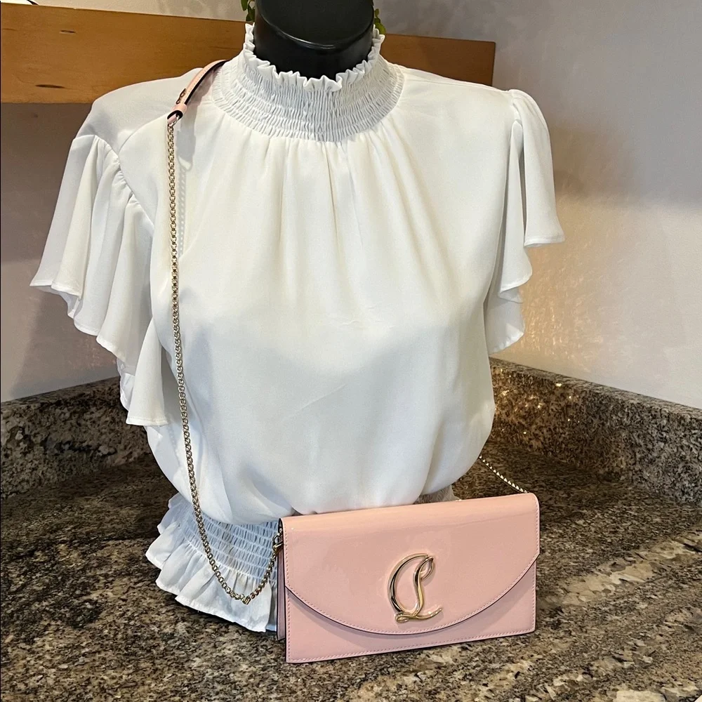Christian Louboutin Loubi54 Patent Leather Clutch On A Chain